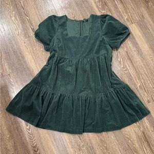 Madewell square neck Forest Green Dress